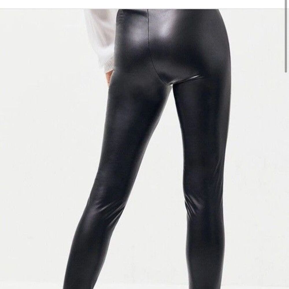 Kendall + Kylie Faux Leather Leggings Womens M Black Y2K Baddie Goth Grunge